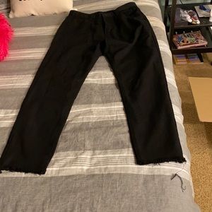 Black straight leg jeans